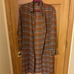 Forever 21 Brown Plaid duster